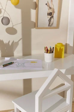 JLY  Huset Skrivebord med Stol, Hvid