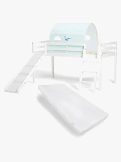 JLY TYRA Juniorseng med Rutsjebane & Madras 90x190, Hvid