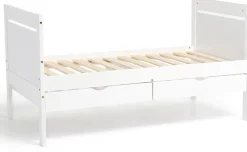 JLY 70x140 Juniorseng med Ekstraseng + Opbevaringskasser, Hvid