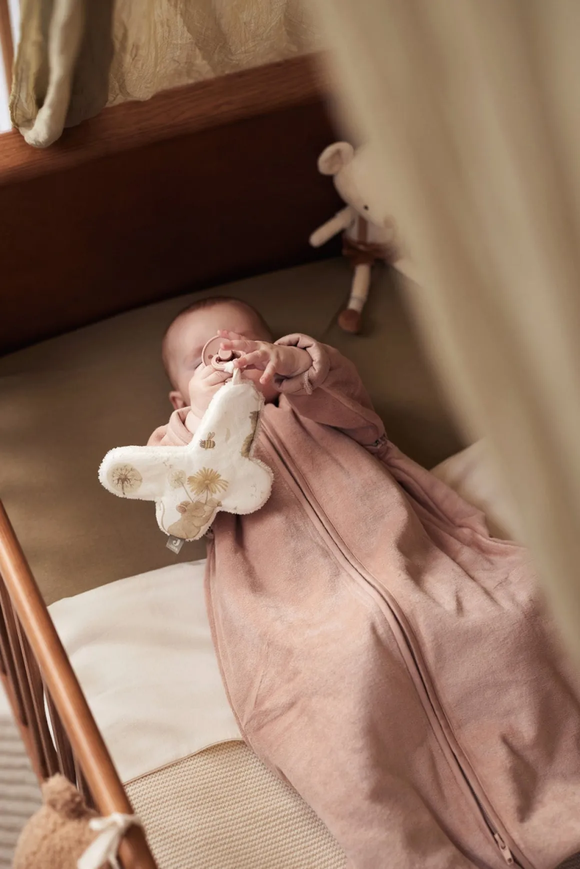 Jollein Sovepose med Aftagelig Ærmer 90 cm, Velvet Wild Rose