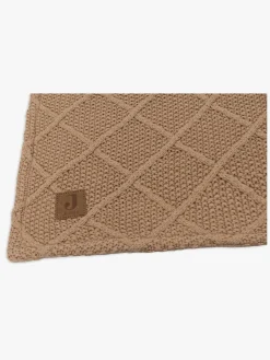 Jollein Strikket Tæppe Ternet Mønster med Bamsefleece, Biscuit