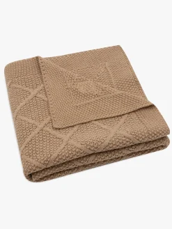 Jollein Strikket Tæppe Ternet Mønster, Biscuit