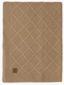 Jollein Strikket Tæppe Ternet Mønster, Biscuit