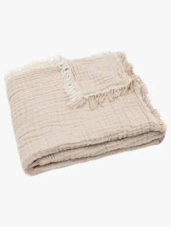 Jollein Tæppe/ Stofble i Musselin Fringe, Biscuit