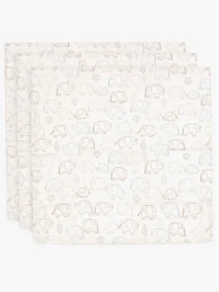 Jollein Tæppe/ Stofble i Musselin 70x70 cm 3-pak, Elephant Tales