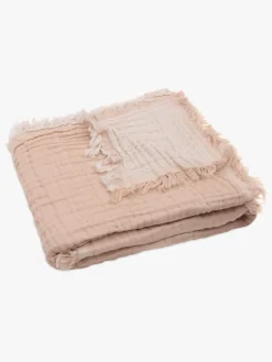 Jollein Tæppe/ Stofble i Musselin Fringe, Moonstone/Ivory