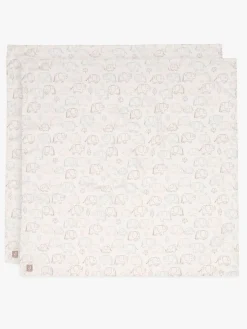 Jollein Tæppe/ Stofble i Musselin 115x115 cm 2-pak, Elephant Tales