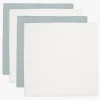 Jollein Tæppe/ Stofble i Musselin 4-pak, Sea Green/Ivory