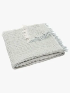 Jollein Tæppe/ Stofble i Musselin Fringe, Sea Green