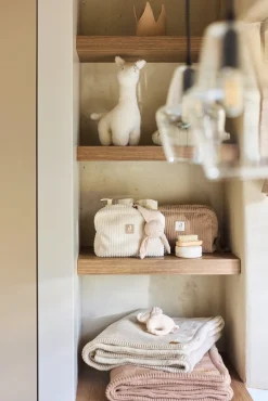 Jollein Tæppe 75x100 cm Box Knit/Velvet, Warm Sand