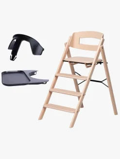 KAOS Klapp Højstol inkl. Beskyttelsesbøjle & Bakke, Beech Natural/Charcoal Black