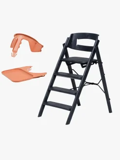 KAOS Klapp Højstol Recycled inkl. Beskyttelsesbøjle & Bakke, Charcoal Black/Terracotta Pink