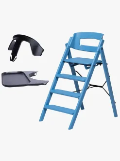 KAOS Klapp Højstol Recycled inkl. Beskyttelsesbøjle & Bakke, Swedish Blue/Charcoal Black