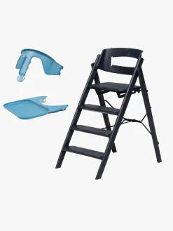 KAOS Klapp Højstol Recycled inkl. Beskyttelsesbøjle & Bakke, Charcoal Black/Swedish Blue