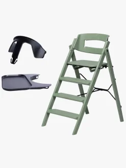 KAOS Klapp Højstol Recycled inkl. Beskyttelsesbøjle & Bakke, Mineral Green/Charcoal Black