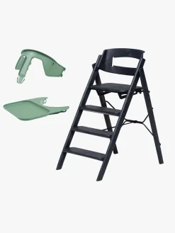 KAOS Klapp Højstol Recycled inkl. Beskyttelsesbøjle & Bakke, Charcoal Black/Mineral Green