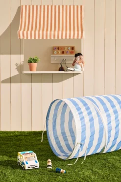 Kids Concept Stribet Legetunnel, Blå