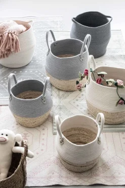 KidsDepot Kori Opbevaringskurv 2-pak, Grey/Natural