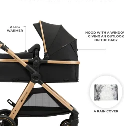 Kinderkraft ESME 2-in-1 Duovogn, Pure Black