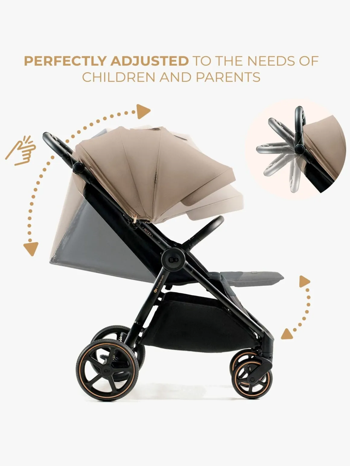 Kinderkraft MITZY Klapvogn, Linen Beige