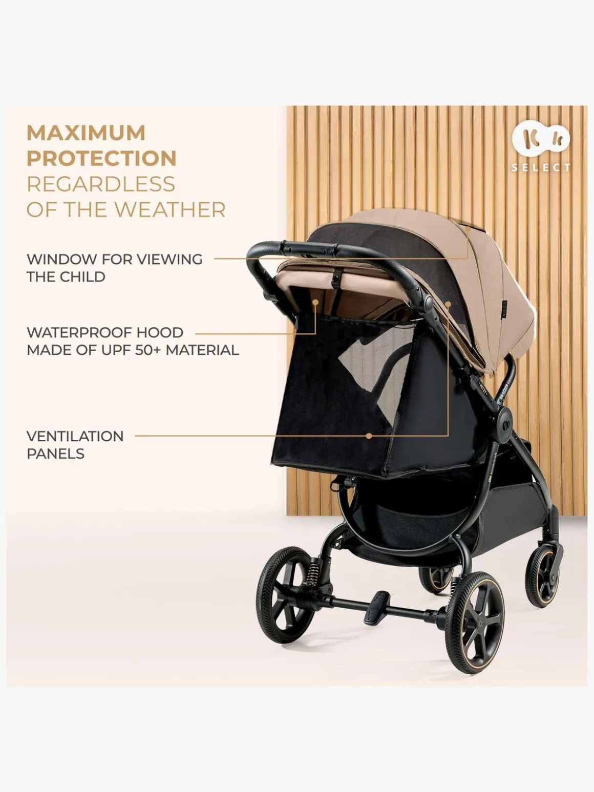 Kinderkraft MITZY Klapvogn, Linen Beige