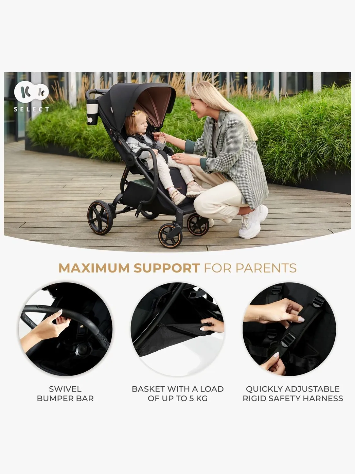 Kinderkraft MITZY Klapvogn, Linen Beige