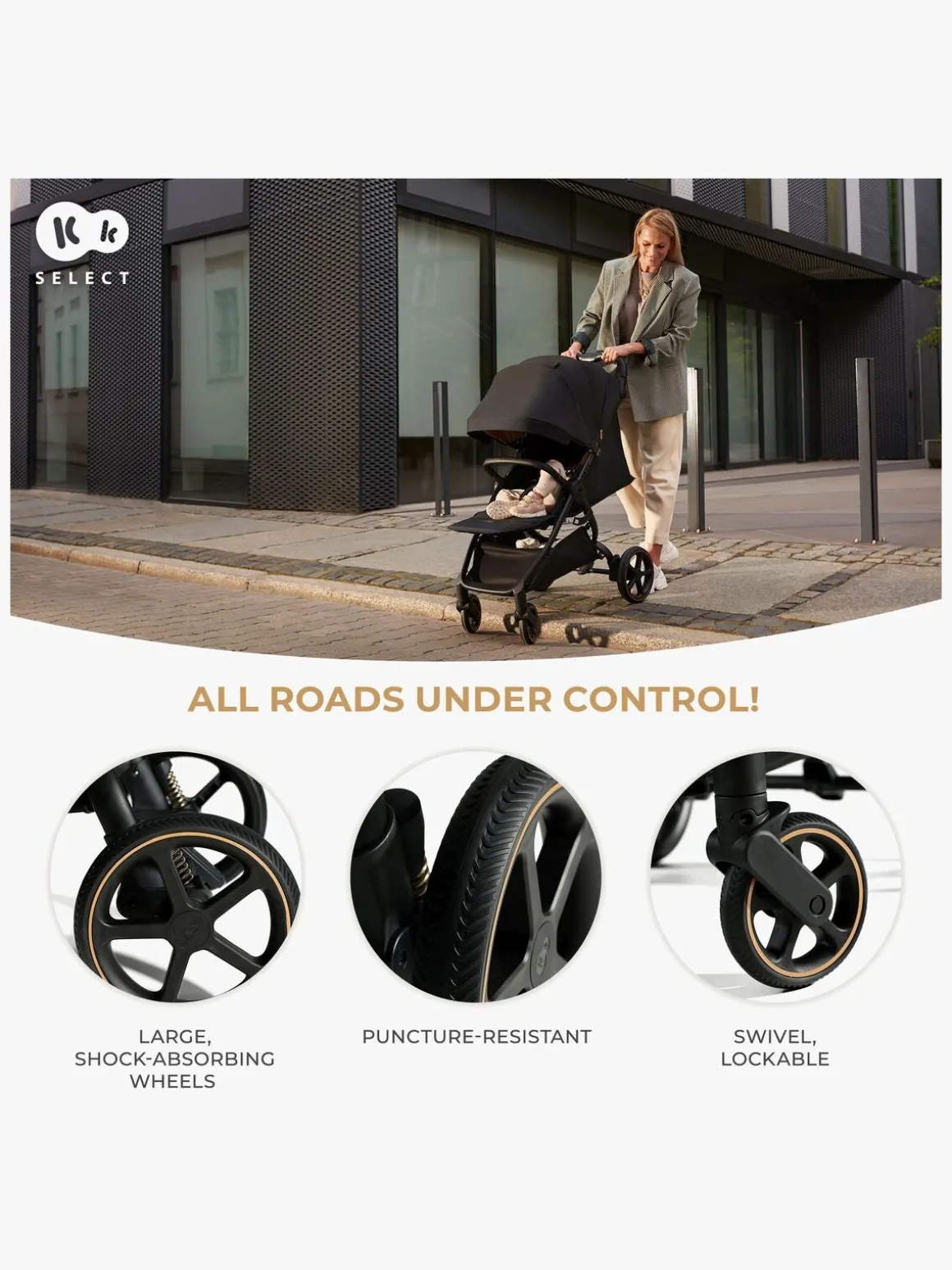 Kinderkraft MITZY Klapvogn, Linen Beige