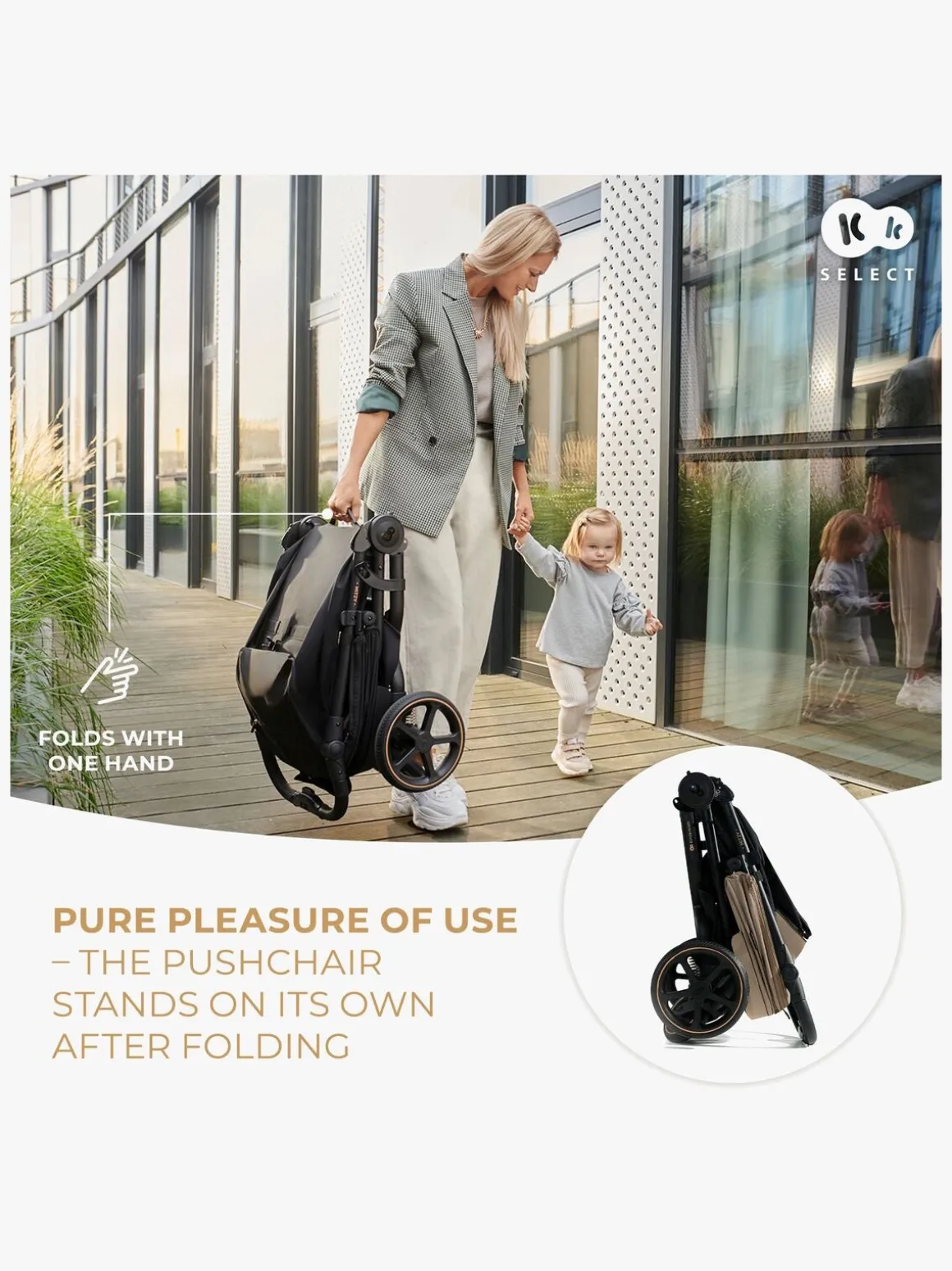 Kinderkraft MITZY Klapvogn, Linen Beige