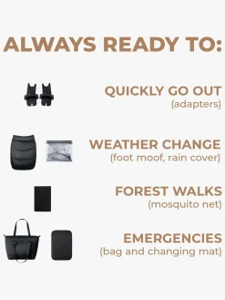 Kinderkraft Prime 2 2-in-1 Duovogn, Venezian Black