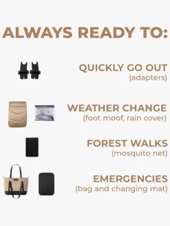 Kinderkraft Prime 2 2-in-1 Duovogn, Sandrose Beige