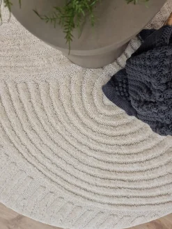 KMCarpets Doria Zen  Rundt Gulvtæppe 120, Hvid