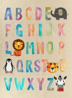 KMCarpets Gulvtæppe Alfabet 140x200, Linned