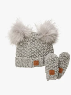 Kombi Adorable Hue og Vanter, Light Heather Gray