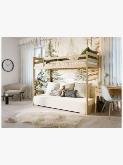 Lano Meble SOFINO Højseng i Fyrretræ med Sofa 90x200/140x200, Cashmere/Poso