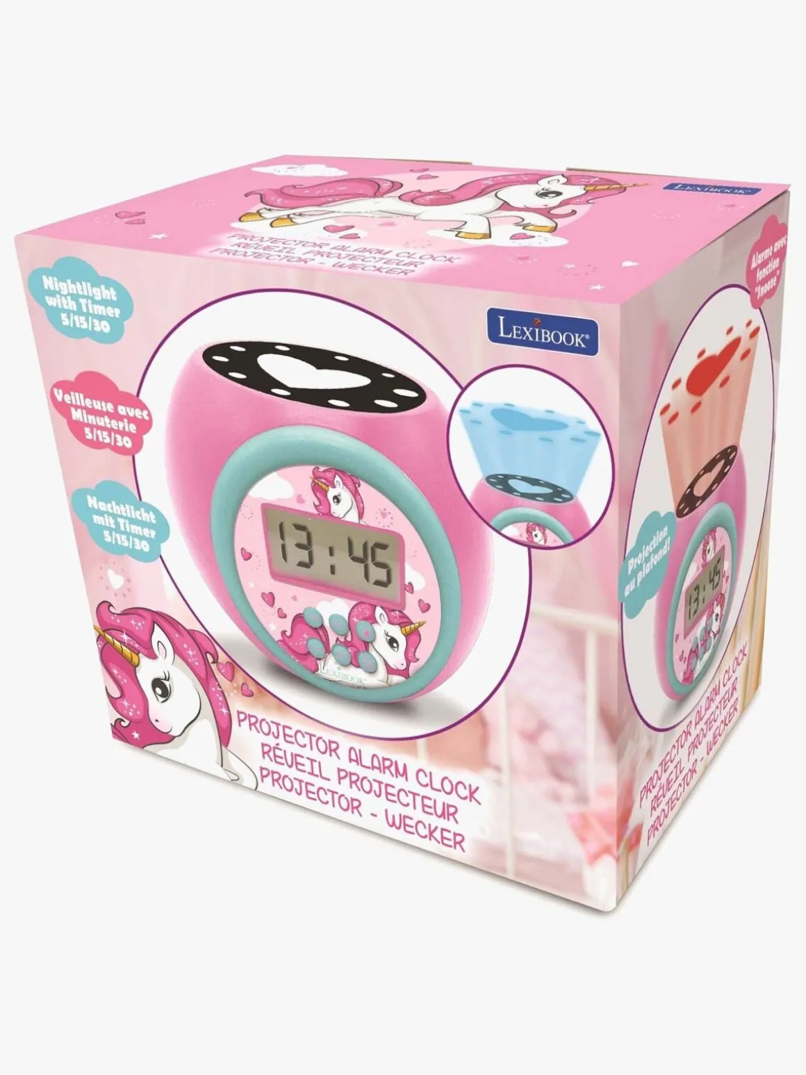 Lexibook Projector Vækkeur, Lyserød