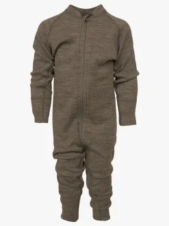 Lindberg Rib Merino Termoundertøjs-heldragt Merinould, Potato