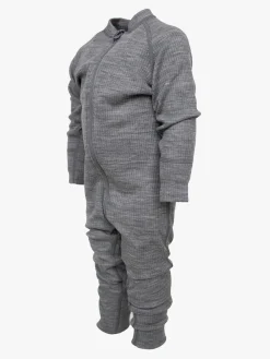 Lindberg Rib Merino Termoundertøjs-heldragt Merinould, Grey Melange