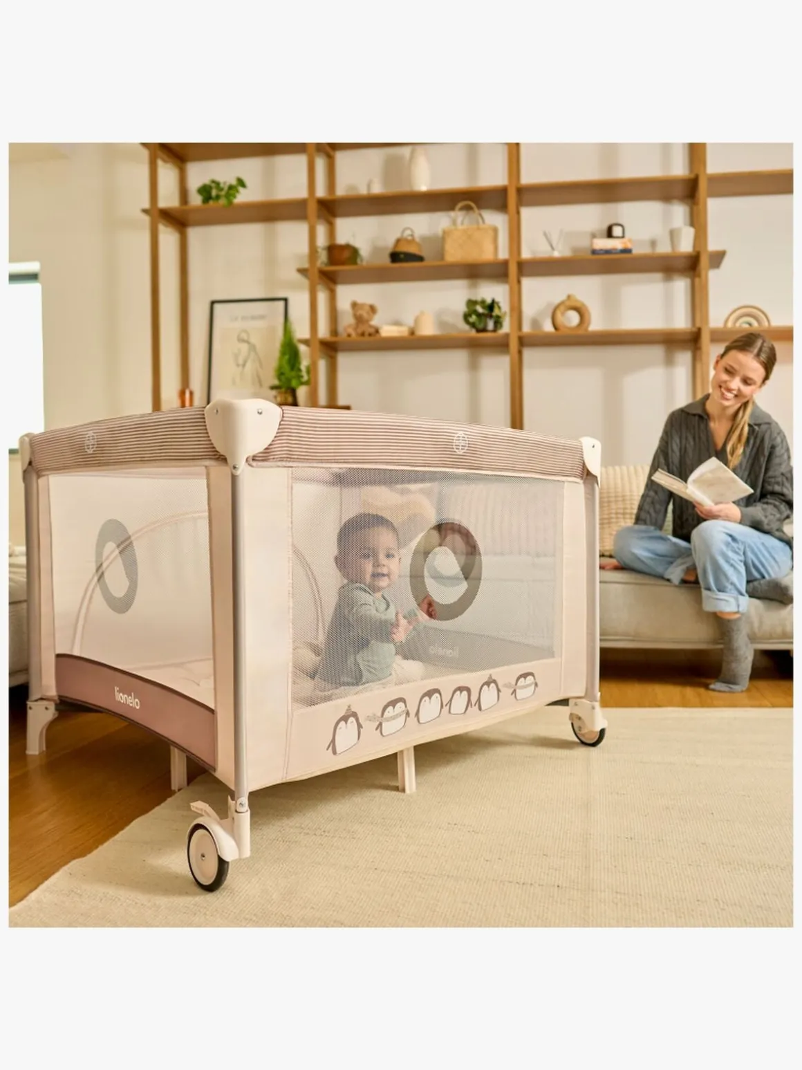 Lionelo BONNIE Kravlegård til Barn & Baby, Grey Stone