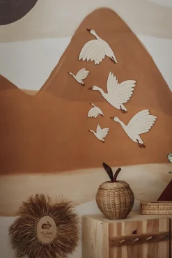 Liswycina Flying Geese Vægdekoration Træ Venstre