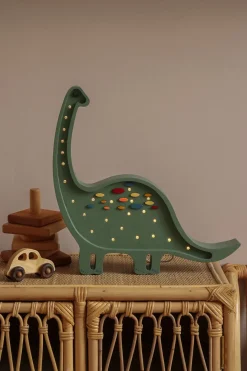 Little Lights Lampe Dinosaur, Konfetti/Grøn