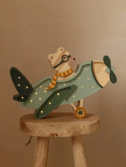 Little Lights Lampe Flyvemaskine Bjørn, Khaki