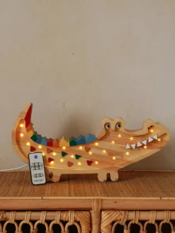 Little Lights Lampe Krokodille, Caribbean Wood