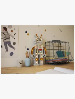 Little Lights Lampe Robot, Metallic Grå