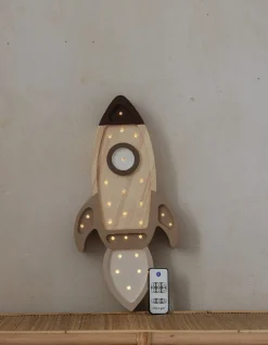 Little Lights Lampe Rumraket, Cappucino Wood