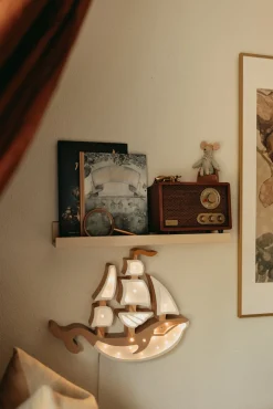 Little Lights Lampe Skib, Pirate Brown