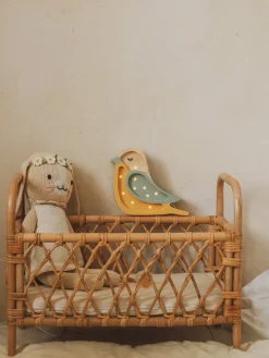 Little Lights Mini Lampe Fugl, Khaki/Light Mustard