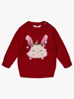 Luca & Lola Baby Trøje Winter Bunny, Red
