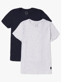 Luca & Lola Davide T-Shirt 2-pak, Grey Melange/Navy
