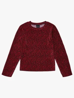 Luca & Lola Elettra Langærmet Top, Red Leopard
