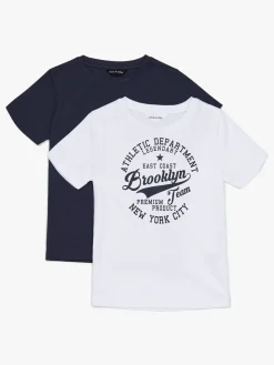 Luca & Lola Paulo T-Shirt 2-pak, White/Navy